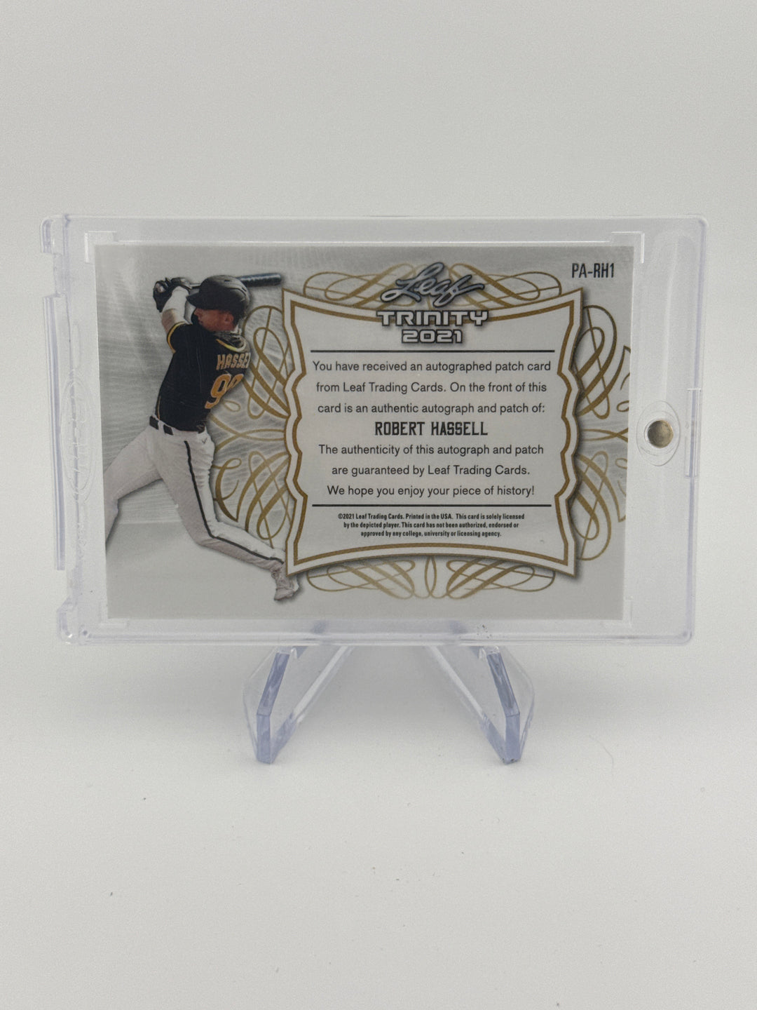Robert Hassell 2021 Leaf Trinity Button Patch Auto, 19/25