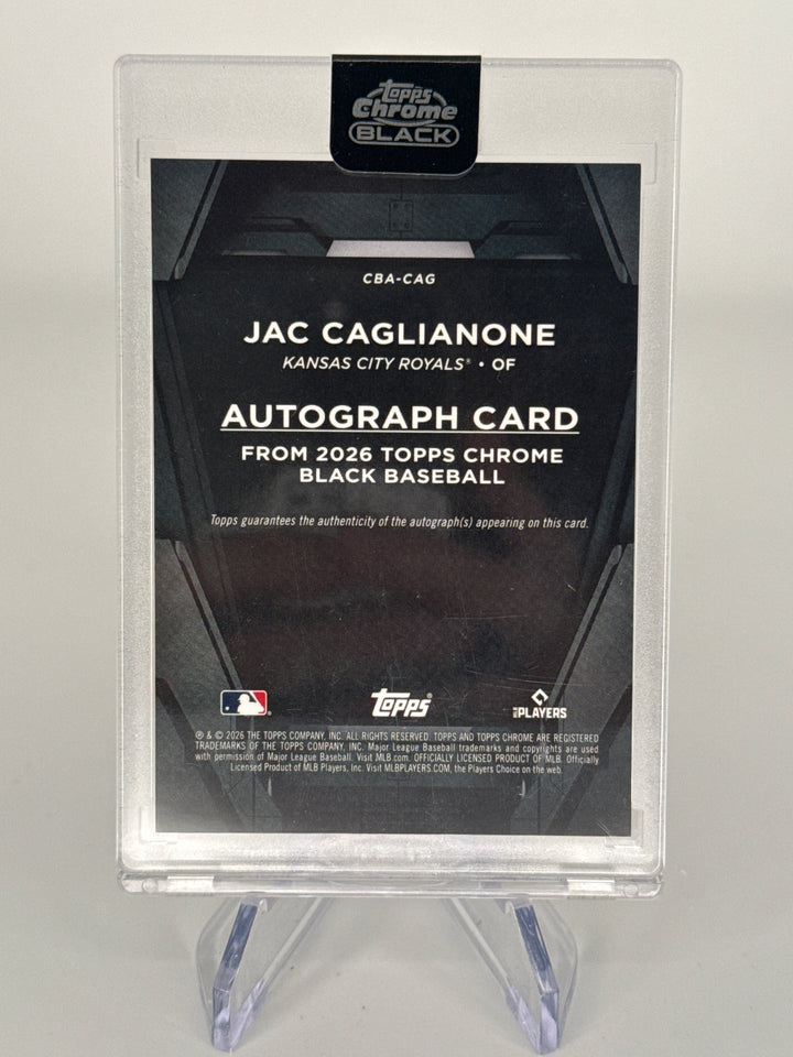 Jac Caglianone 2026 Topps Chrome Black Rookie Auto