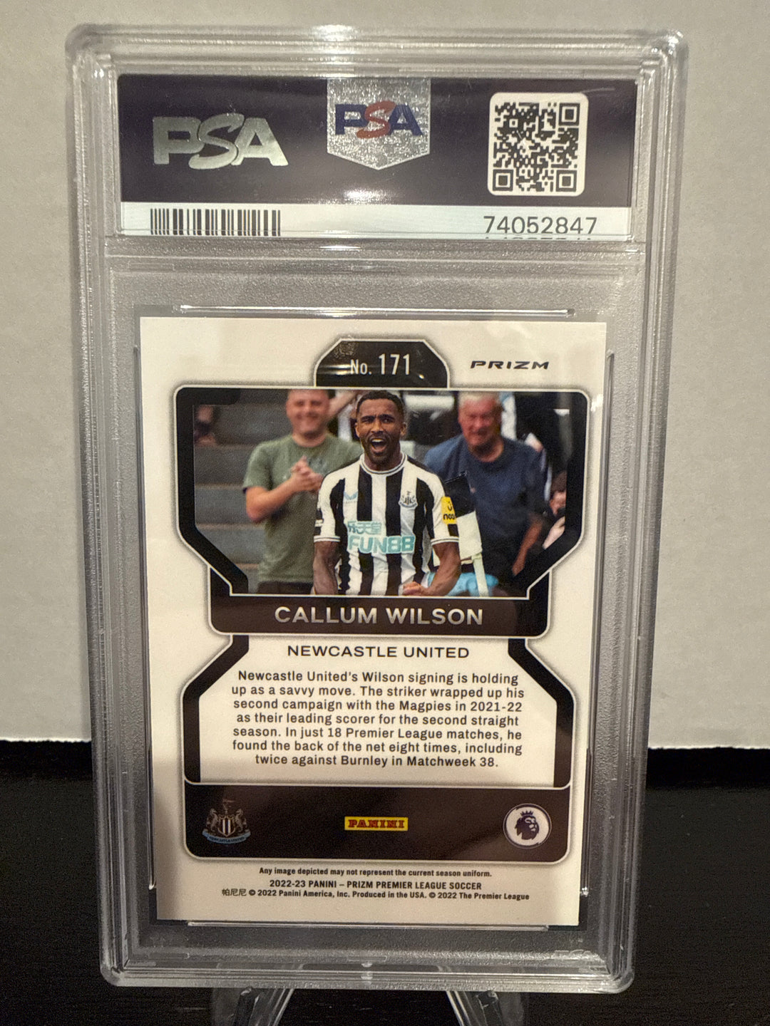 Callum Wilson 2022 Panini Prizm Premier League Snakeskin Prizm SSP, PSA 10 Gem Mint