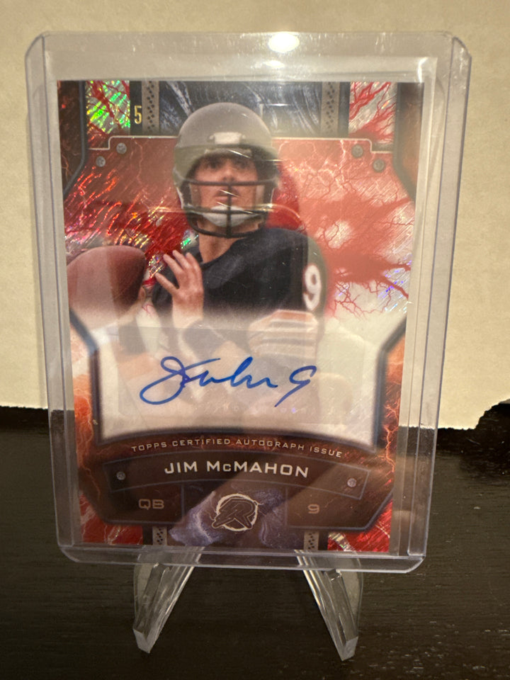 Jim McMahon 2025 Topps Resurgence Red Auto, 2/5