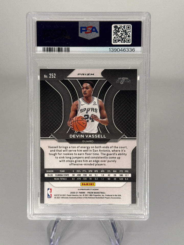 Devin Vassell 2020 Panini Prizm Fast Break Variation Rookie, PSA 10 Gem Mint