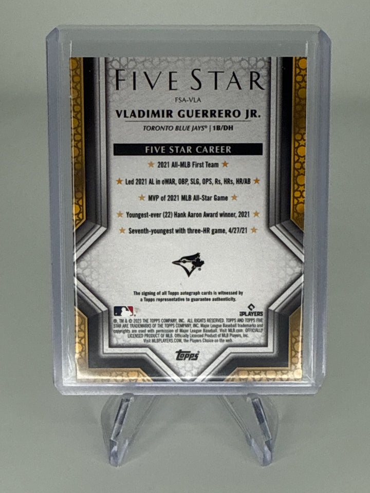 Vladimir Guerrero Jr 2023 Topps Five Star Purple Auto, 14/50