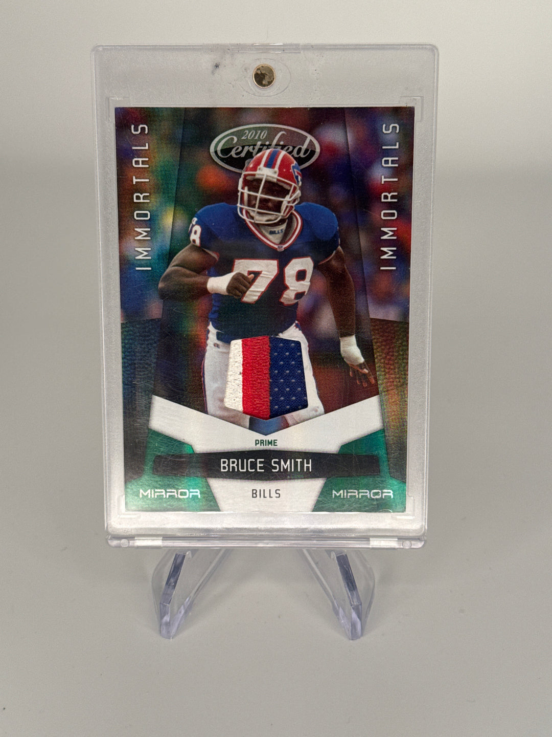 Bruce Smith 2010 Panini Certified Immortals Mirror Green Relic, 2/5
