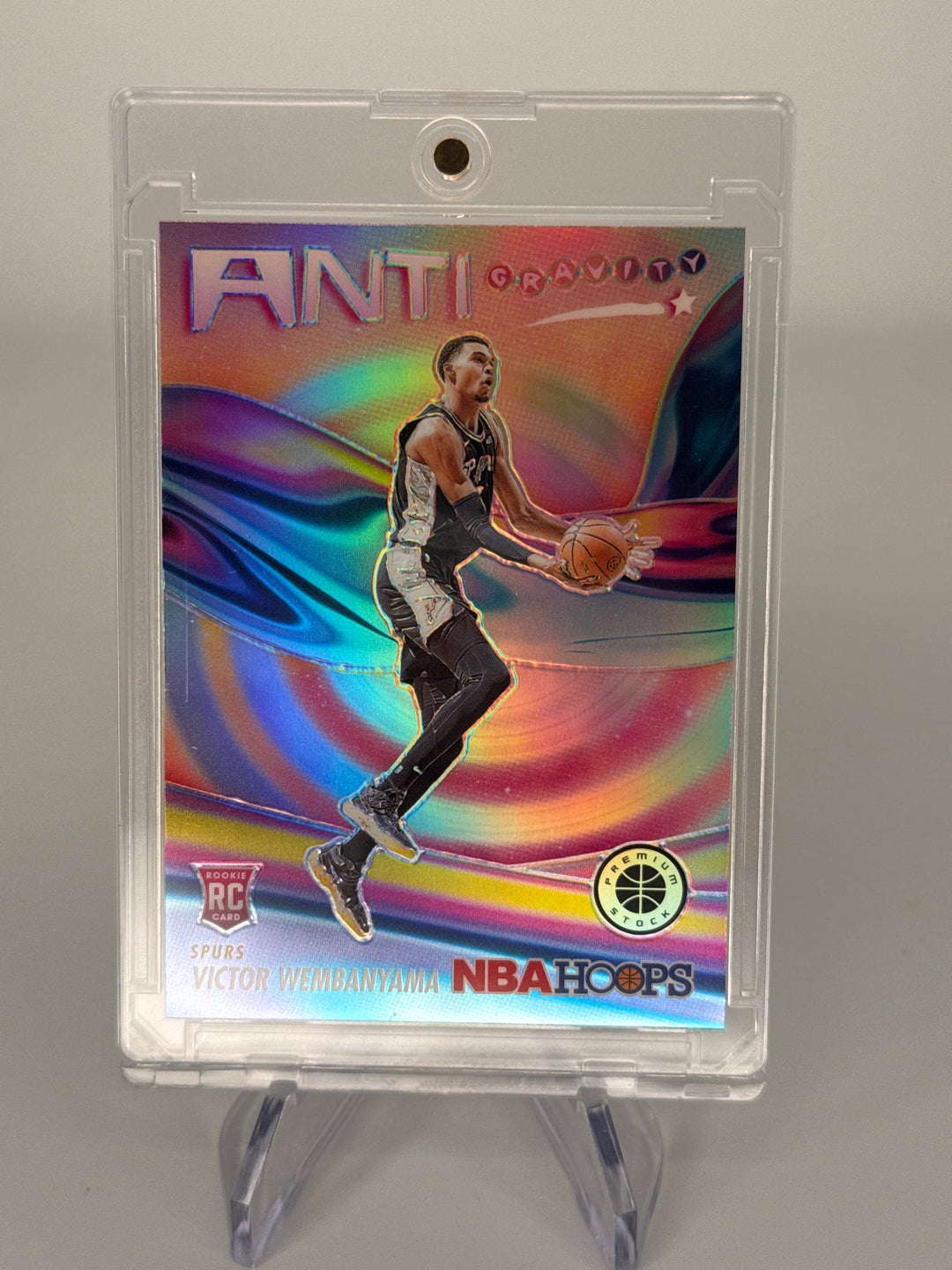 Victor Wembanyama 2023 Prizm NBA Hoops Premium Stock Anti Gravity Silver Prizm Rookie