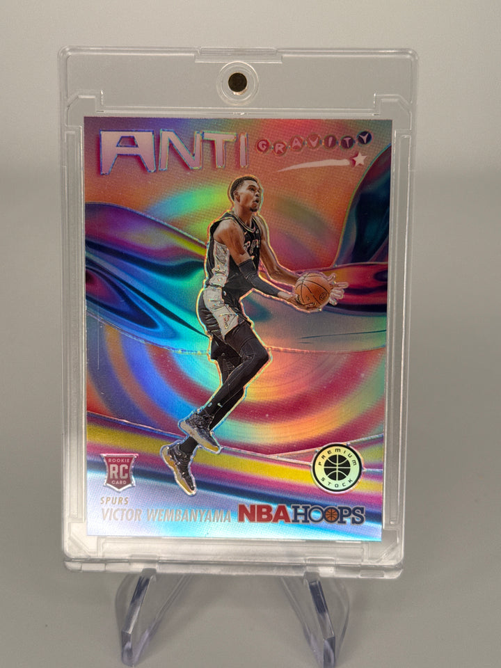 Victor Wembanyama 2023 Prizm NBA Hoops Premium Stock Anti Gravity Silver Prizm Rookie