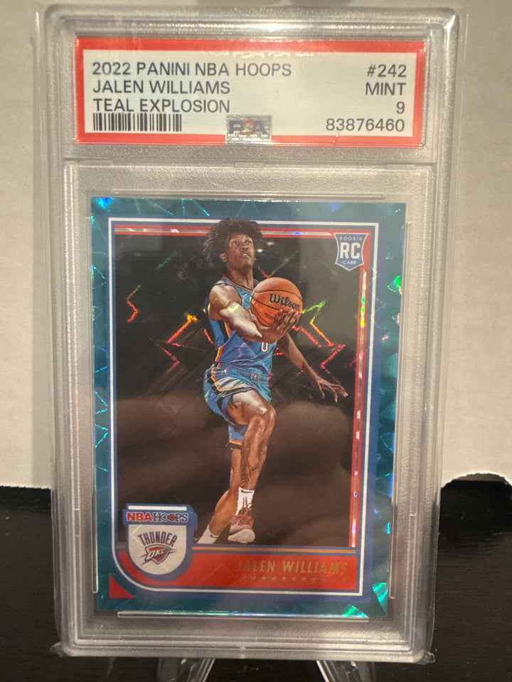 Jalen Williams 2022 Panini NBA Hoops Teal Explosion Rookie, PSA 9 Mint