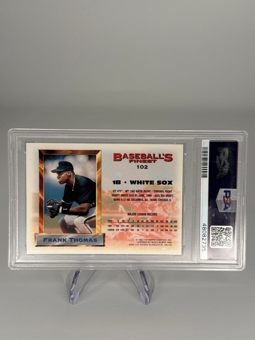 Frank Thomas 1993 Topps Finest, PSA 9 Mint