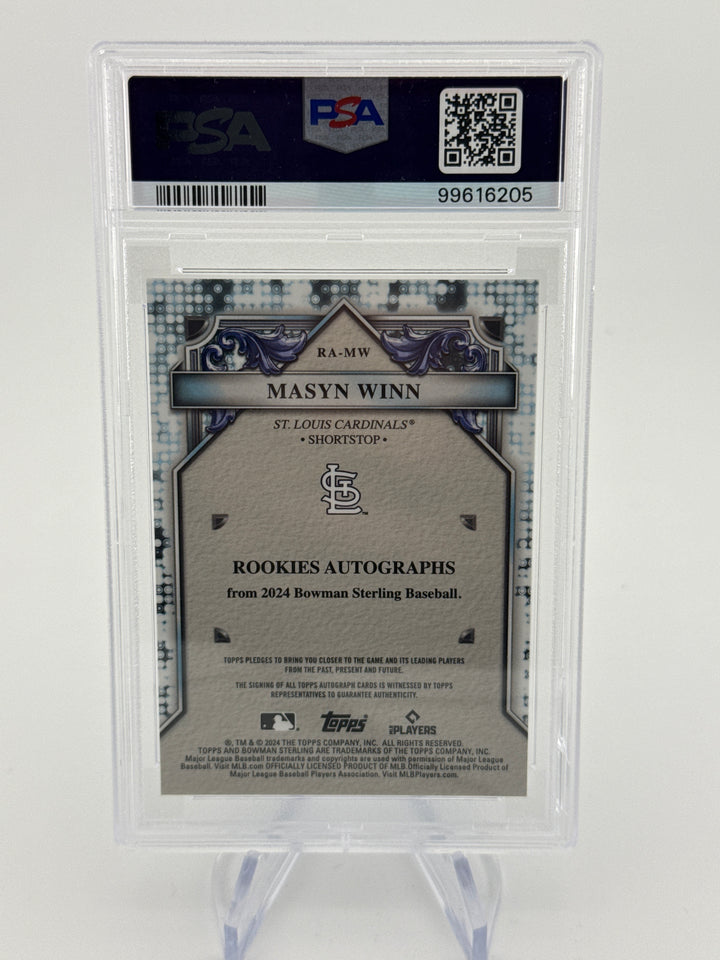 Masyn Winn 2024 Bowman Sterling Rookie Auto Blue Refractor, 24/25, PSA 10 Gem Mint