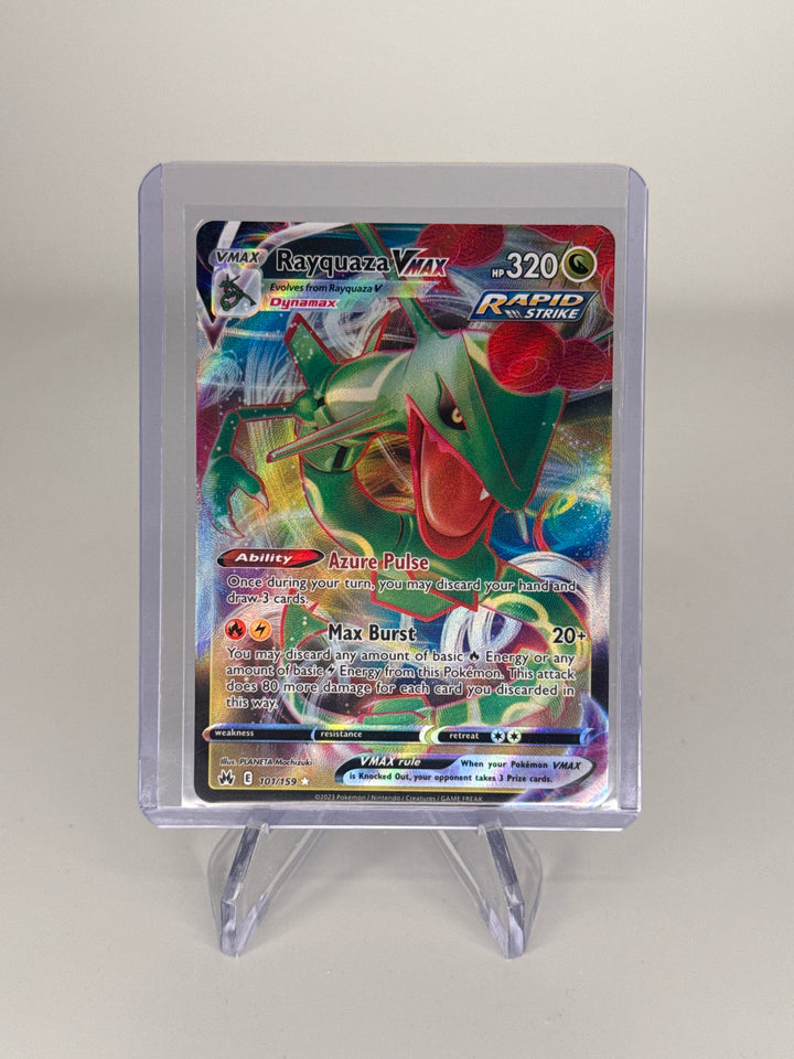 Pokemon TCG 2023 Rayquaza VMax Crown Zenith Ultra Rare Full Art, 101/159