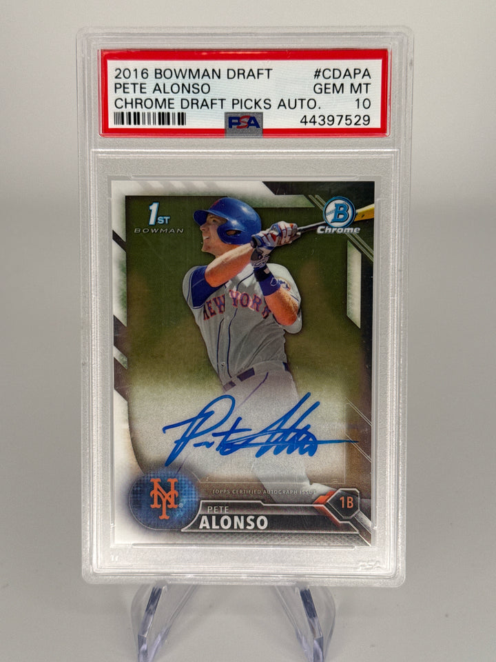 Pete Alonso 2016 Bowman Chrome Draft Picks 1st Bowman Auto, PSA 10 Gem Mint