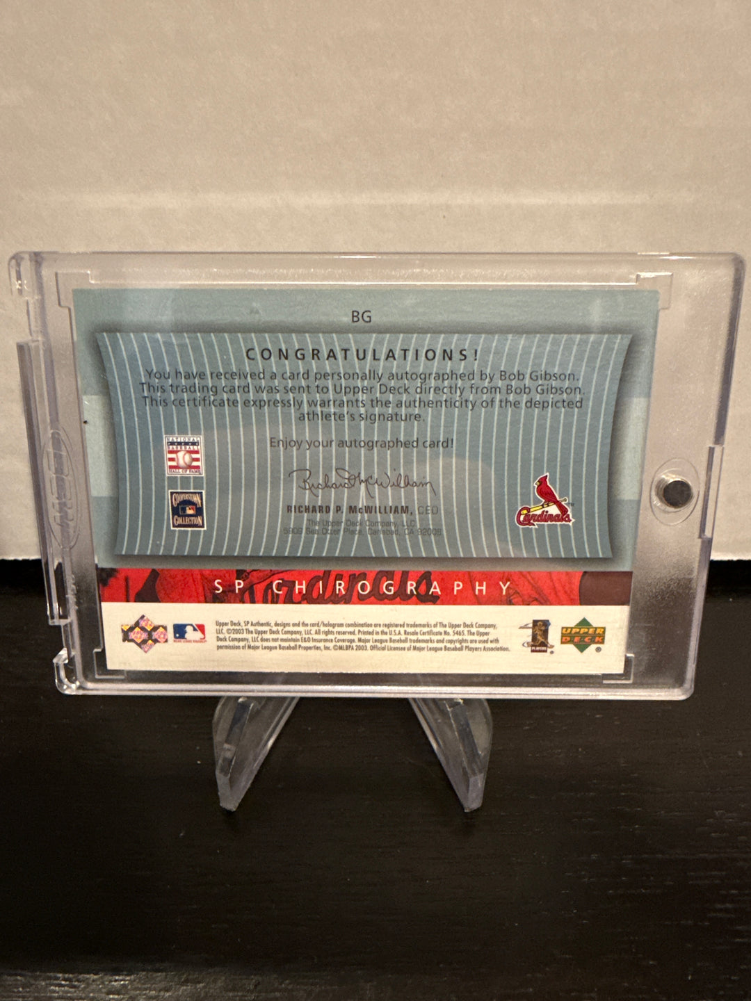 Bob Gibson 2003 Upper Deck SP Authentic Chirography Auto, 197/245