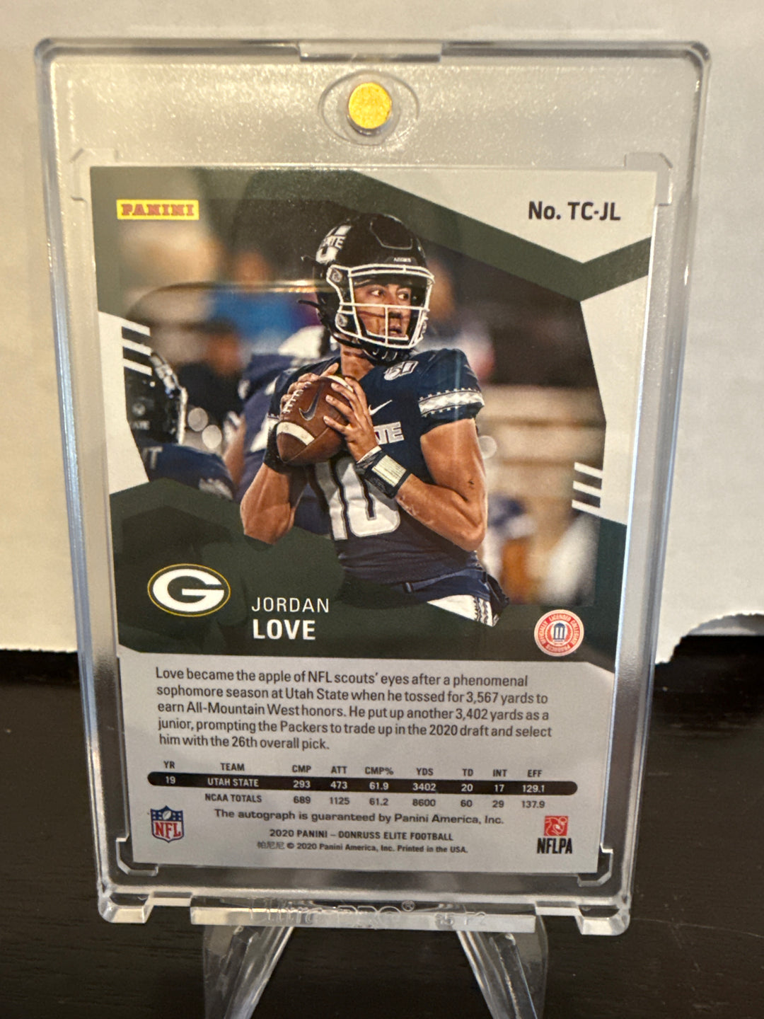Jordan Love 2020 Panini Donruss Elite Turn of the Century Rookie Auto, 67/75