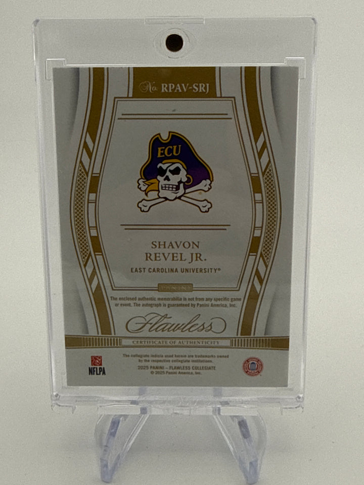 Shavon Revel Jr. 2025 Panini Flawless Collegiate Rookie Patch Auto Gold, 10/10