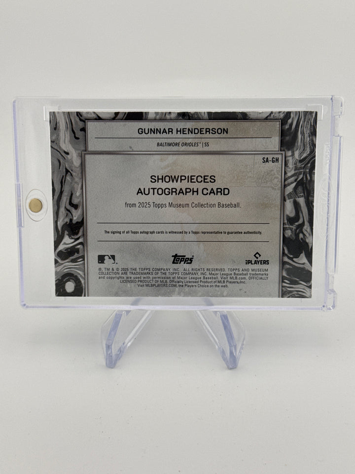 Gunnar Henderson 2025 Topps Museum Showpieces Gold Auto, 10/10