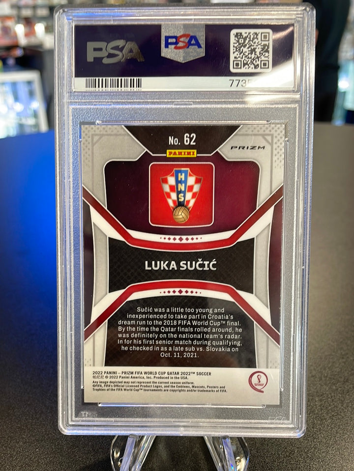 Luka Sucic 2022 Panini Prizm World Cup Silver Rookie, PSA 10 Gem Mint