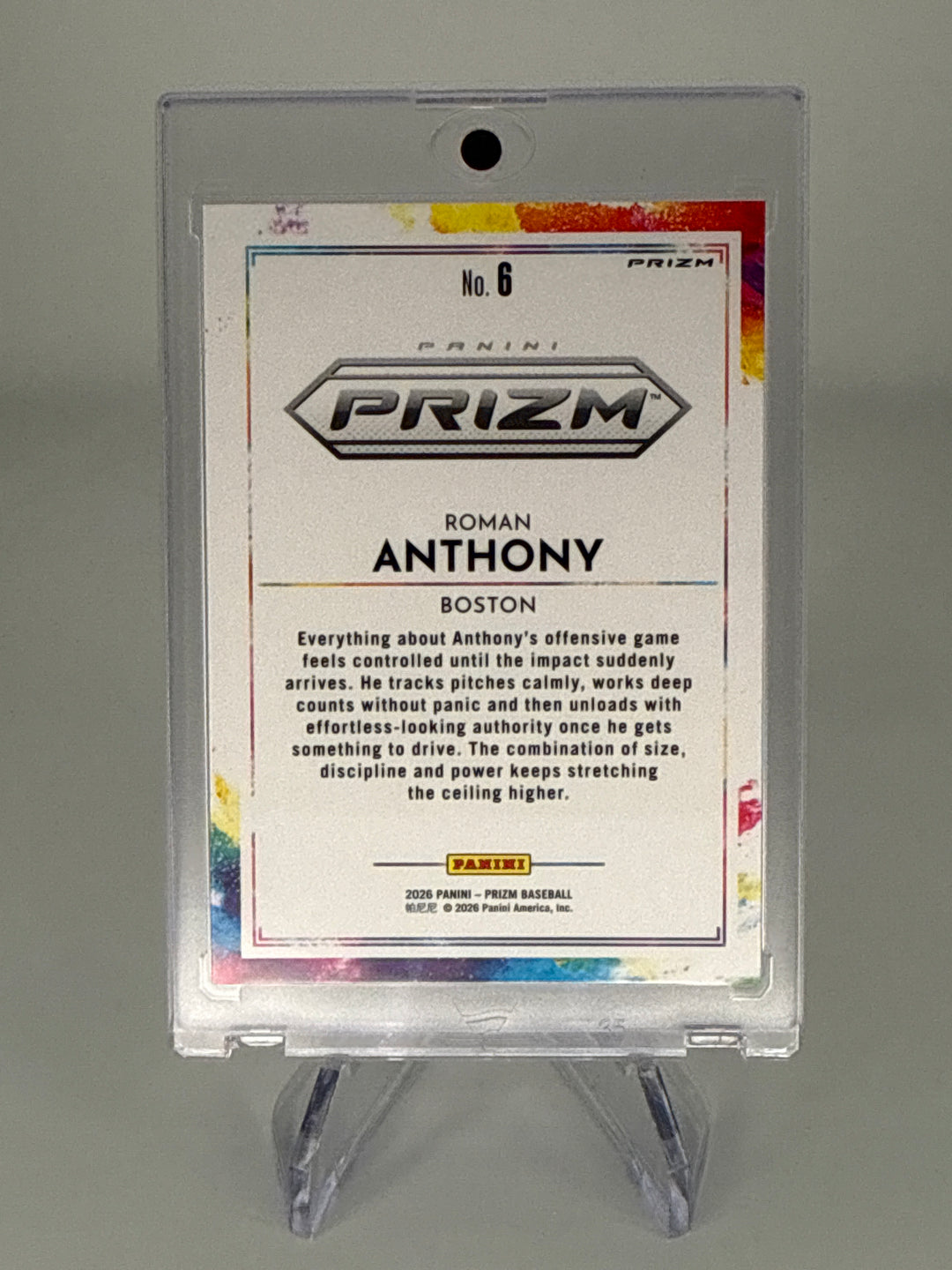 Roman Anthony 2026 Panini Prizm Color Blast SSP Case Hit