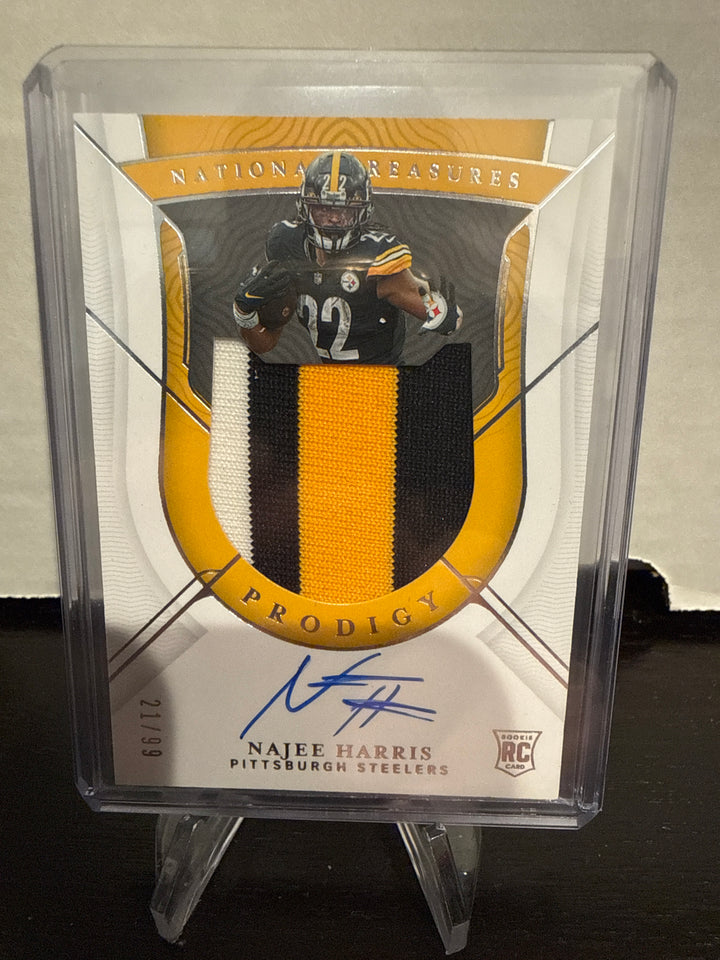 Najee Harris 2021 Panini National Treasures Prodigy Rookie Patch Auto, 21/99