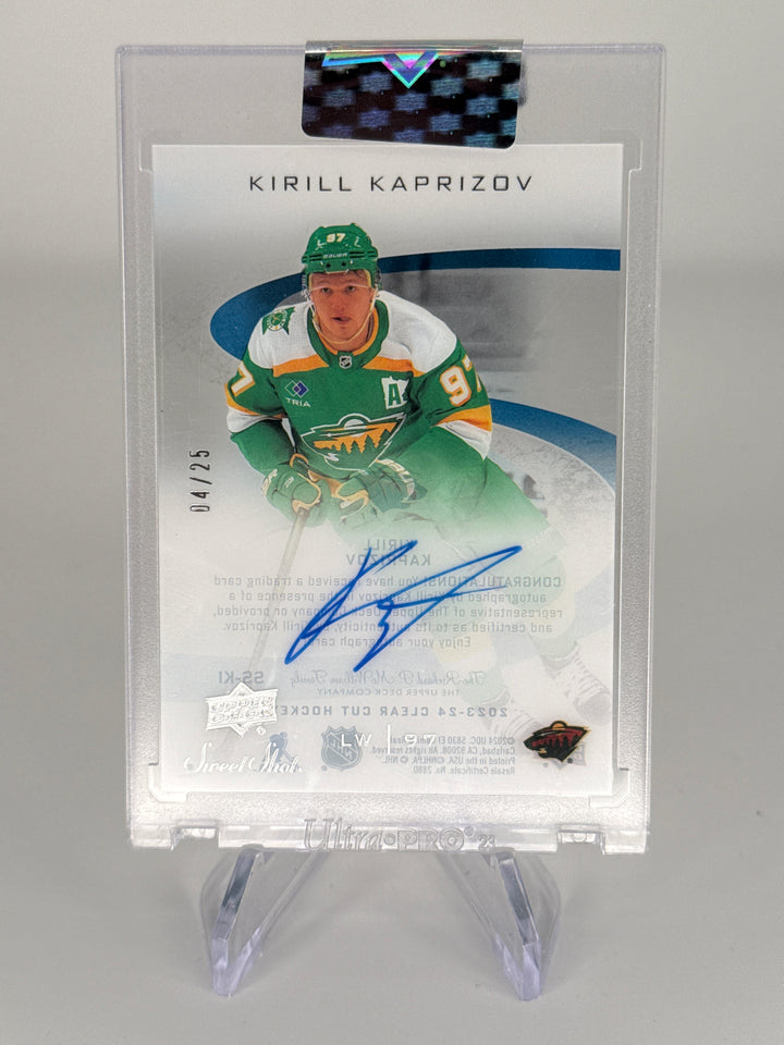 Kirill Kaprizov 2024 Upper Deck Clear Cut Sweet Shot Auto, 04/25