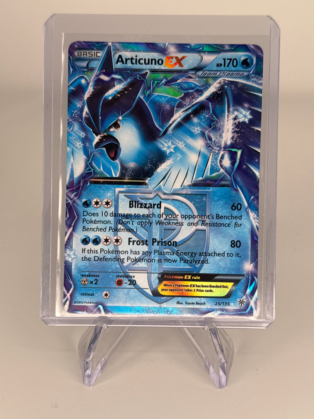Pokemon TCG 2012 Articuno EX Black & White Plasma Storm Holo, 25/135