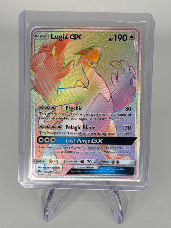 Pokemon TCG 2018 Lugia GX Lost Thunder Rainbow Rare Full Art, 227/214