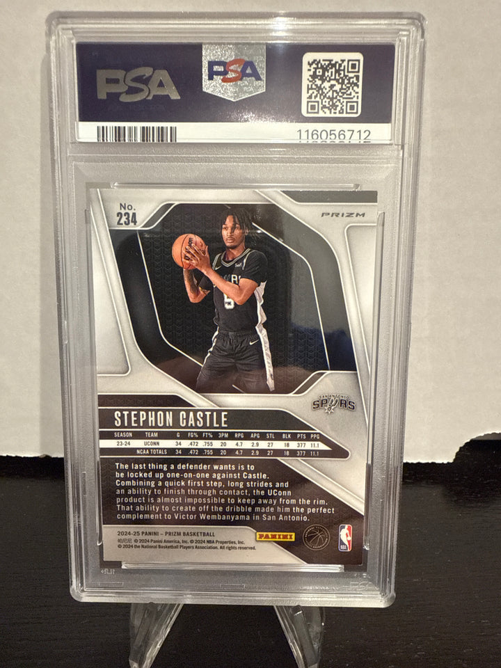 Stephon Castle 2024 Panini Prizm Red/White/Blue Rookie, PSA 9 Mint