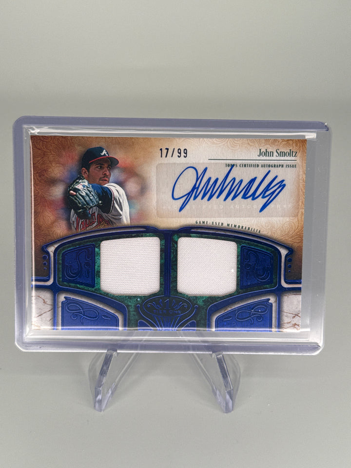 John Smoltz 2026 Topps Tier One Dual Patch Auto, 17/99