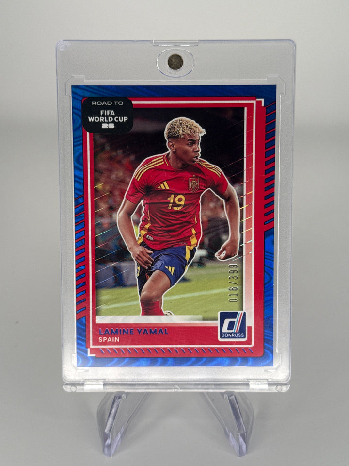 Lamine Yamal 2025-2026 Panini Donruss Road to FIFA World Cup Blue Swirl, 016/399