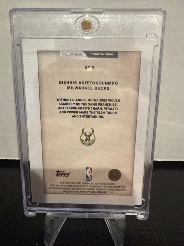Giannis Antetokounmpo 2025 Topps Chrome Glass Canvas SSP Case Hit