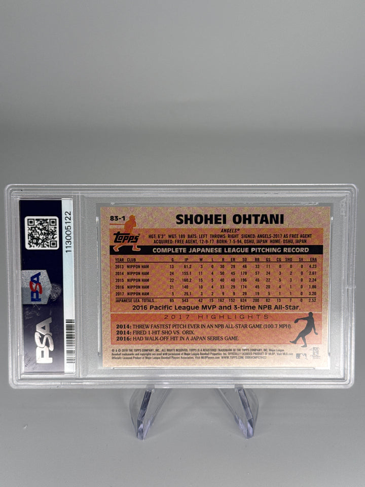 Shohei Ohtani 2018 Topps 1983 Topps Batting Rookie, PSA 9 Mint