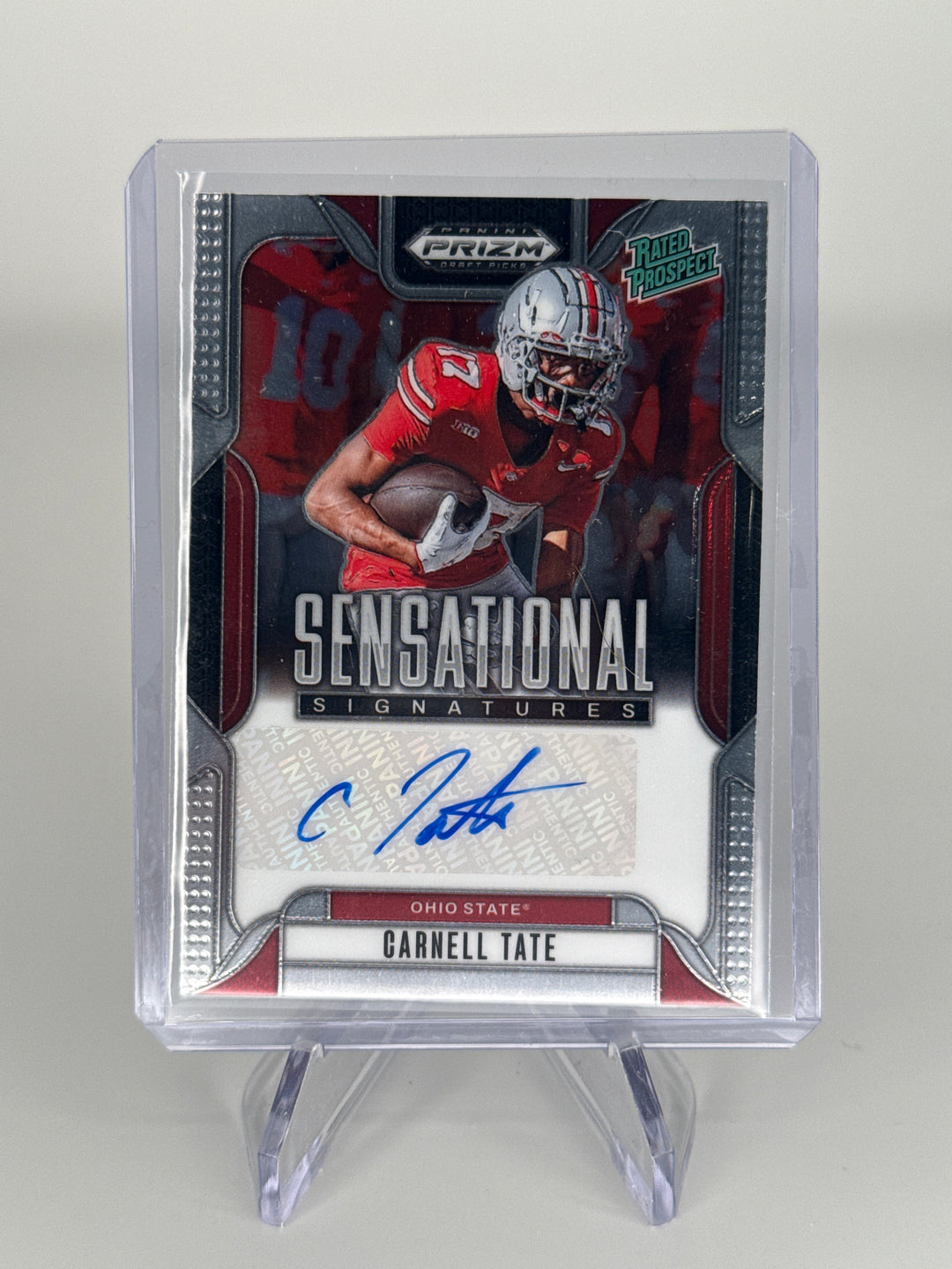 Carnell Tate 2025 Panini Prizm Draft Picks Sensational Signatures Rated Prospect Auto
