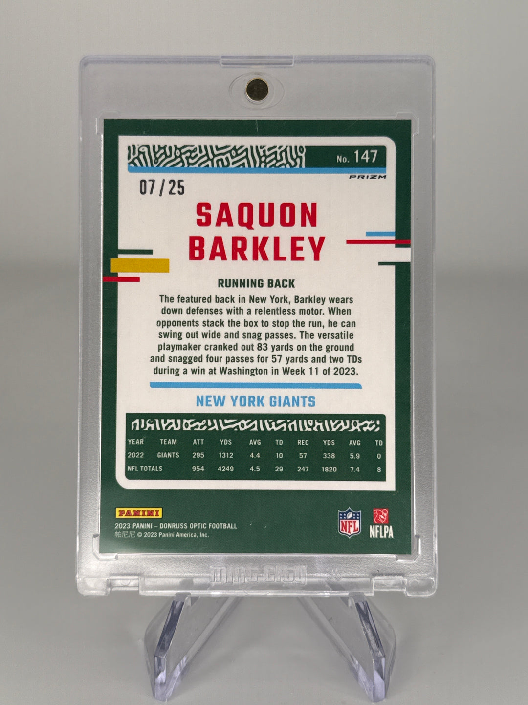 Saquon Barkley 2023 Panini Donruss Optic Black Pandora, 07/25