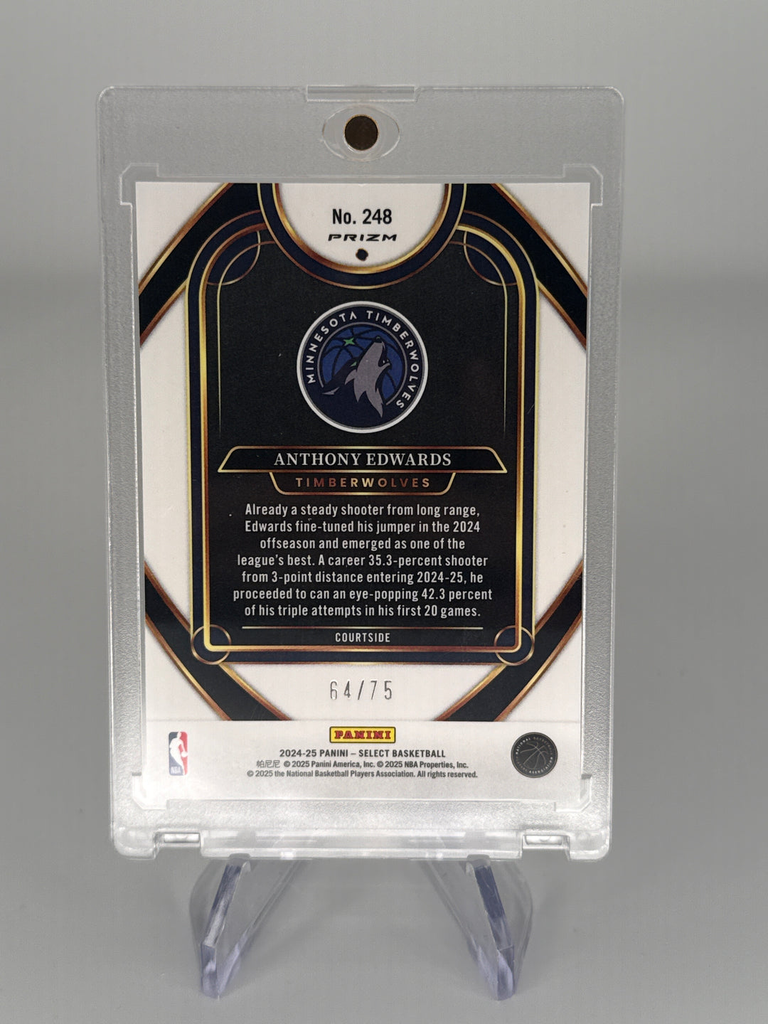Anthony Edwards 2024 Panini Select White Disco Prizm, 64/75