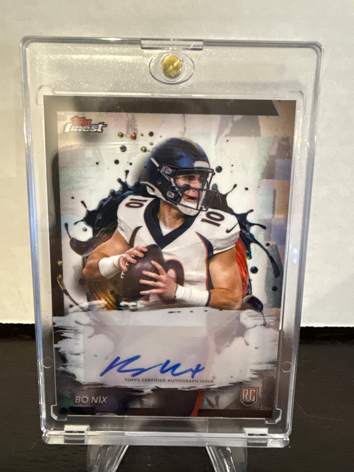 Bo Nix 2024 Topps Finest Rookie Auto