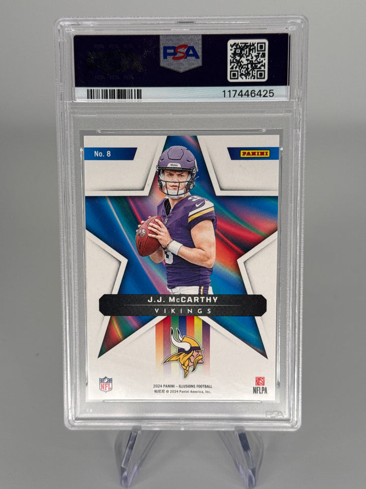 J.J. McCarthy 2024 Panini Illusions Shining Stars Rookie, PSA 10 Gem Mint
