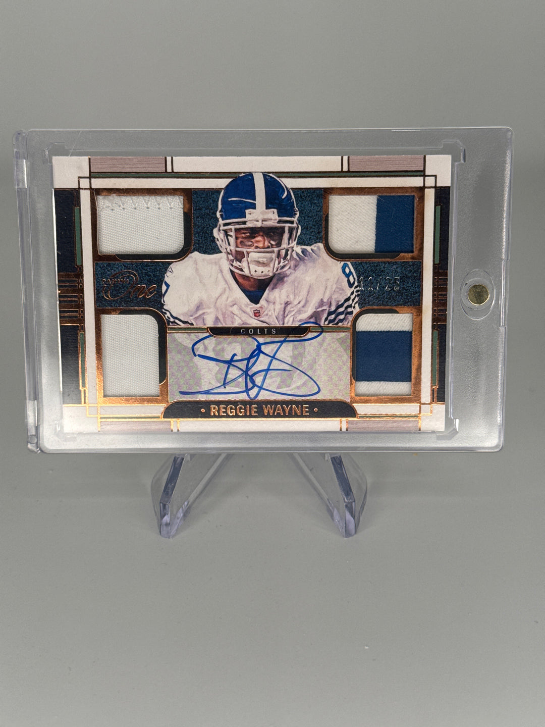 Reggie Wayne 2024 Panini One Quad Patch Auto, 11/25