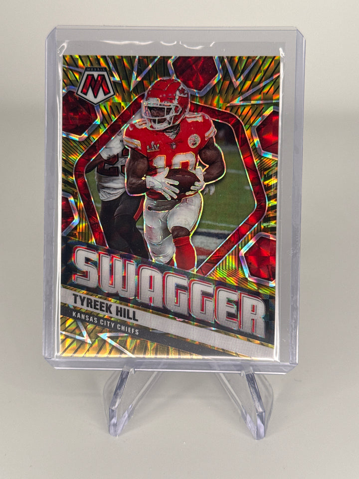 Tyreek Hill 2021 Panini Mosaic Swagger Gold Mosaic, 08/10