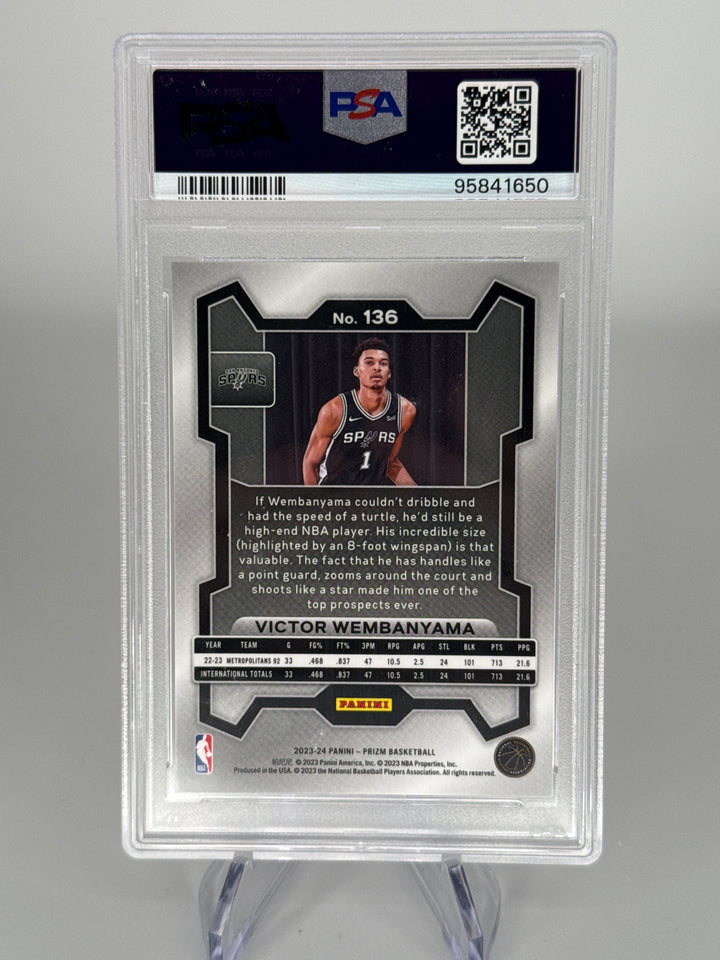 Victor Wembanyama 2023-2024 Panini Prizm Rookie, PSA 10 Gem Mint