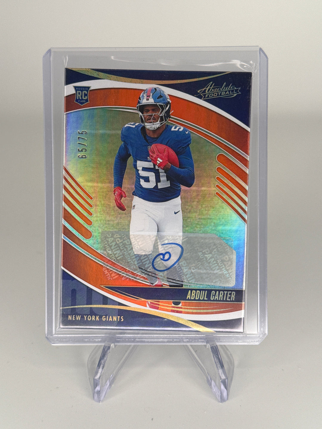 Abdul Carter 2025 Panini Absolute Rookie Auto Orange, 65/75
