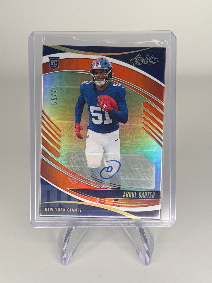 Abdul Carter 2025 Panini Absolute Rookie Auto Orange, 65/75