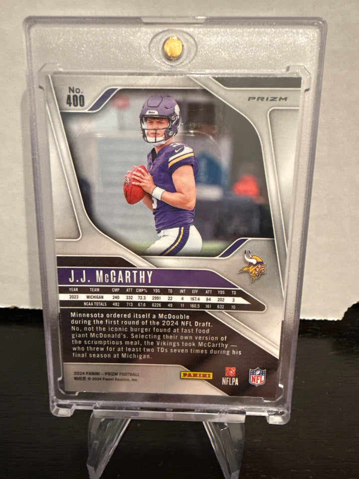 JJ McCarthy 2024 Panini Prizm Pink Wave Rookie