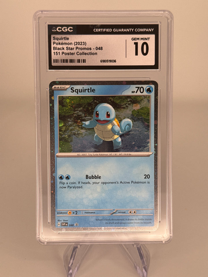 Pokemon TCG 2023 Squirtle 151 Poster Collection Black Star Promo, 048, CGC 10 Gem Mint