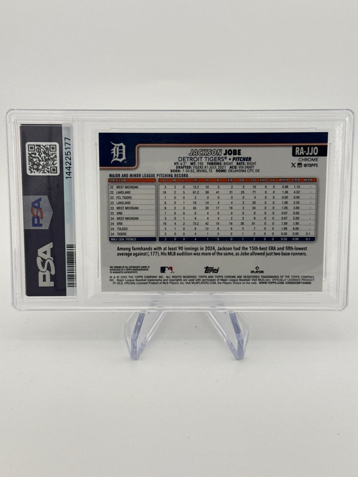 Jackson Jobe 2025 Topps Chrome Update Gold Lava Lamp Rookie Auto, 60/85, PSA 9 Mint