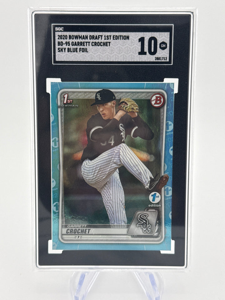 Garrett Crochet 2020 Bowman Draft 1st Edition Sky Blue Foil, SGC 10 Gem Mint