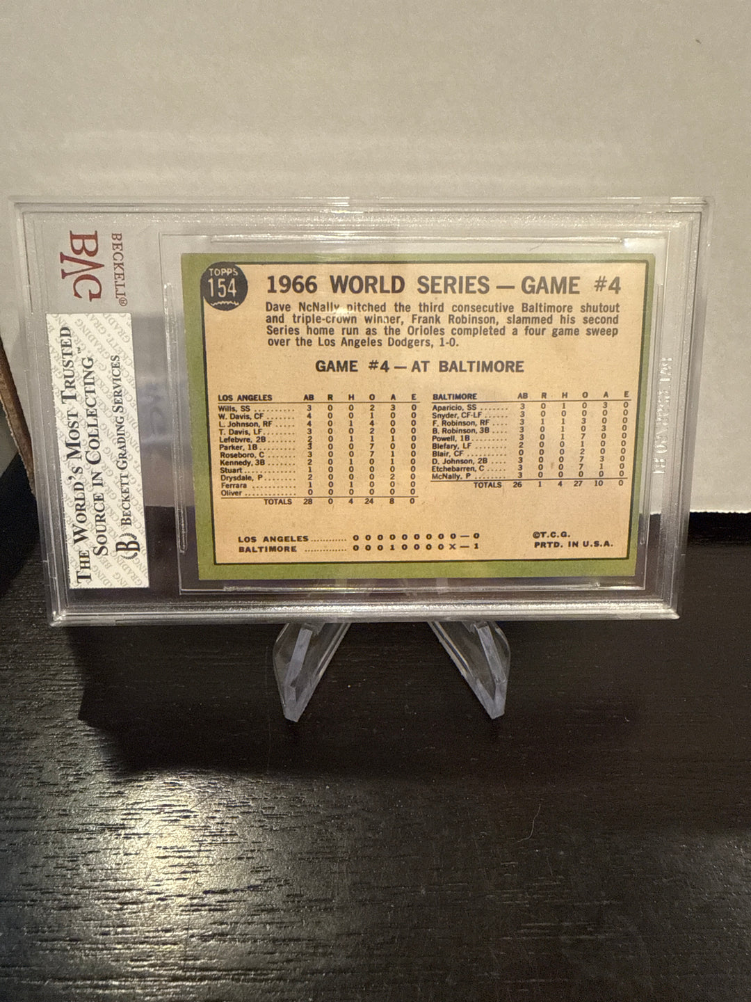 1967 Topps World Series Game 4, Orioles Win 4th Straight, BVG 7