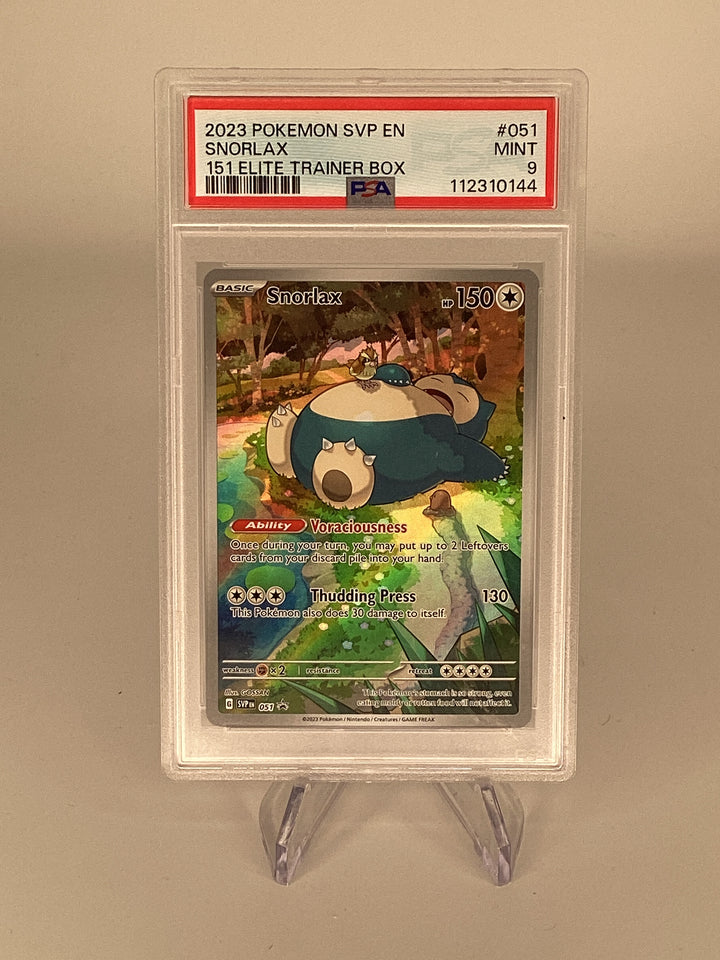 Pokemon TCG 2023 Snorlax Scarlet & Violet 151 Black Star Promo, 051, PSA 9 Mint