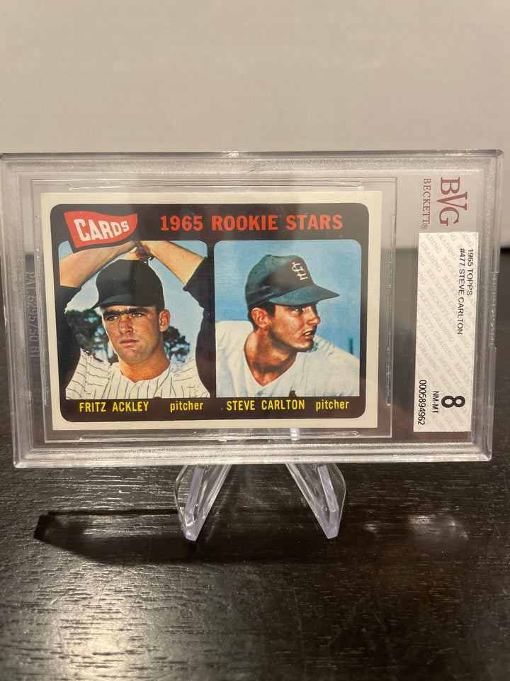 Fritz Ackley/Steve Carlton 1965 Topps Rookie Stars, BVG 8