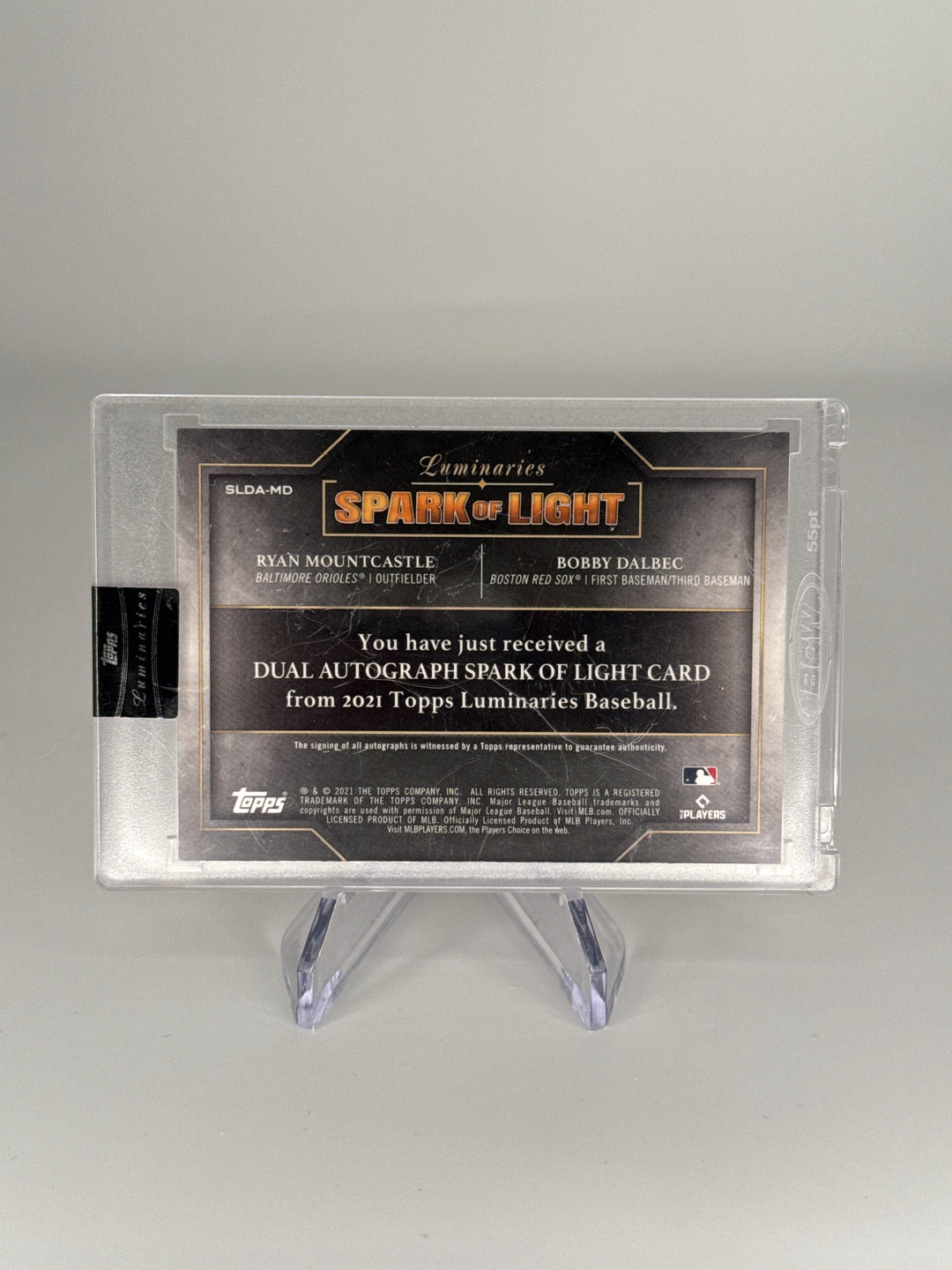 Ryan Mountcastle/Bobby Dalbec 2021 Topps Luminaries Spark of Light Dual Auto, 1/1
