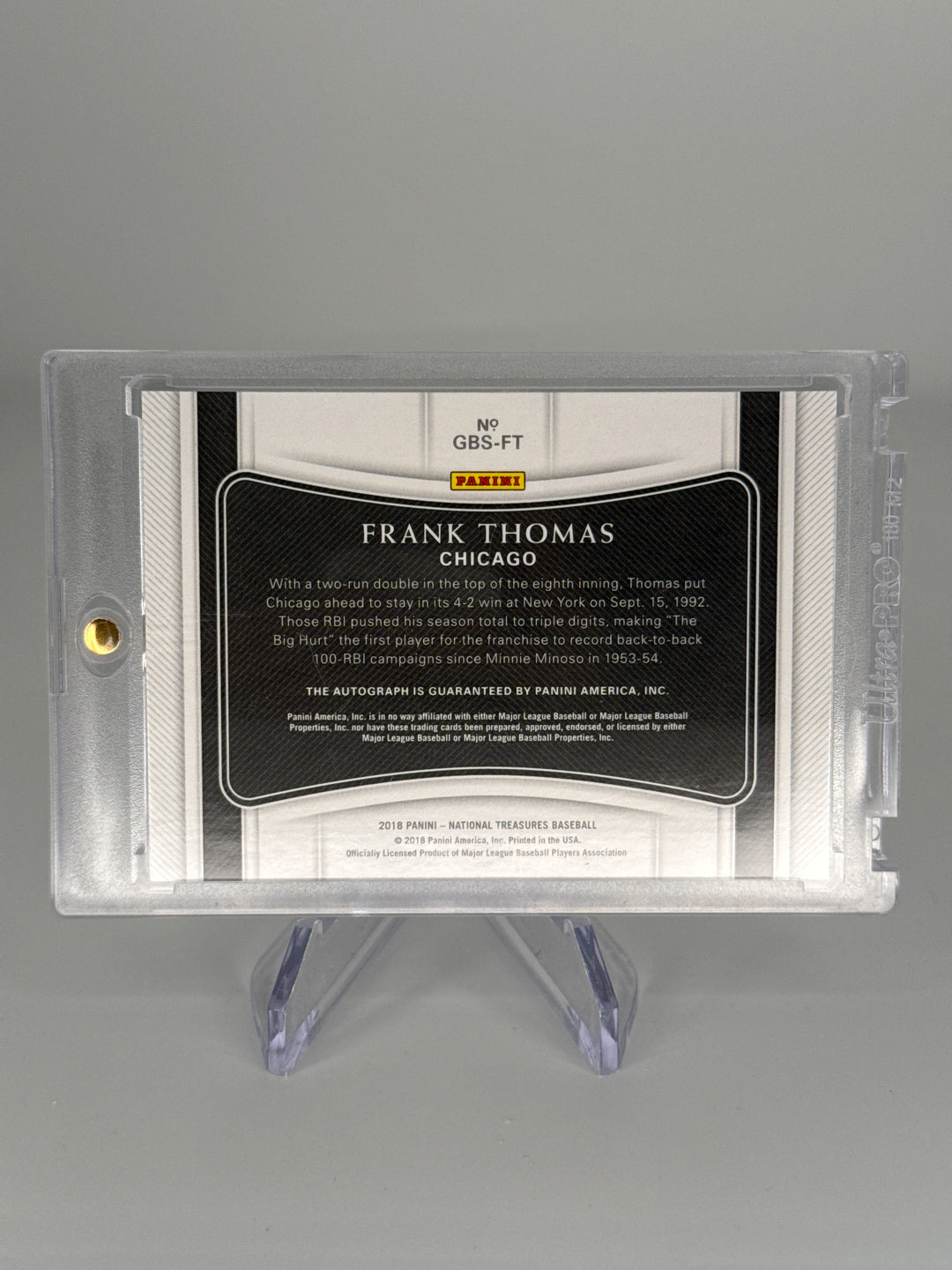 Frank Thomas 2018 Panini Panini National Treasures Game Ball Auto, 23/24