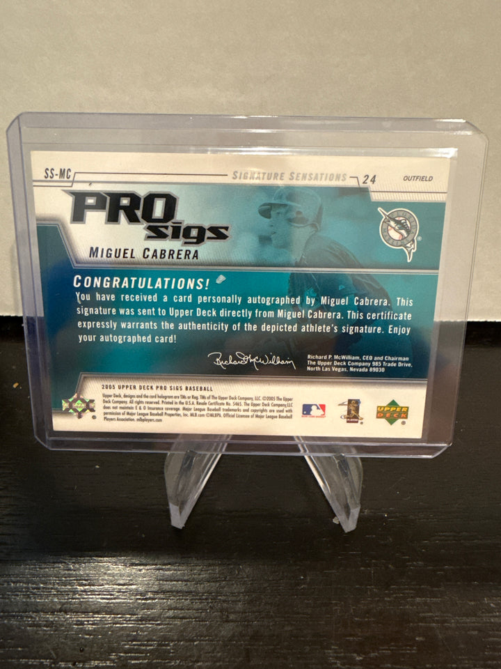 Miguel Cabrera 2005 Upper Deck Pro Sigs Auto, 31/50