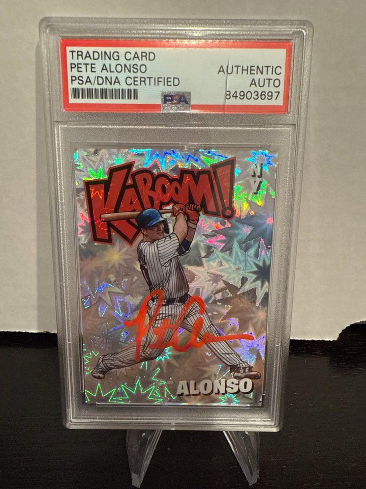 Pete Alonso 2021 Panini Absolute SSP Kaboom, PSA Authentic Auto
